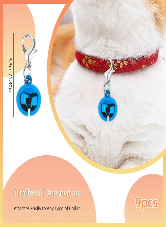 Foyods 9PCS Bell for Dog & Cat Collar - Colorful Cat & Dog Bells with Key Rings & Clasps - Image 2